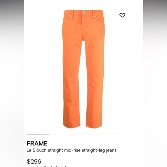 FRAME
Le Slouch High Waist Straight Leg Jeans -
Orange Crush - Picture 3 of 14